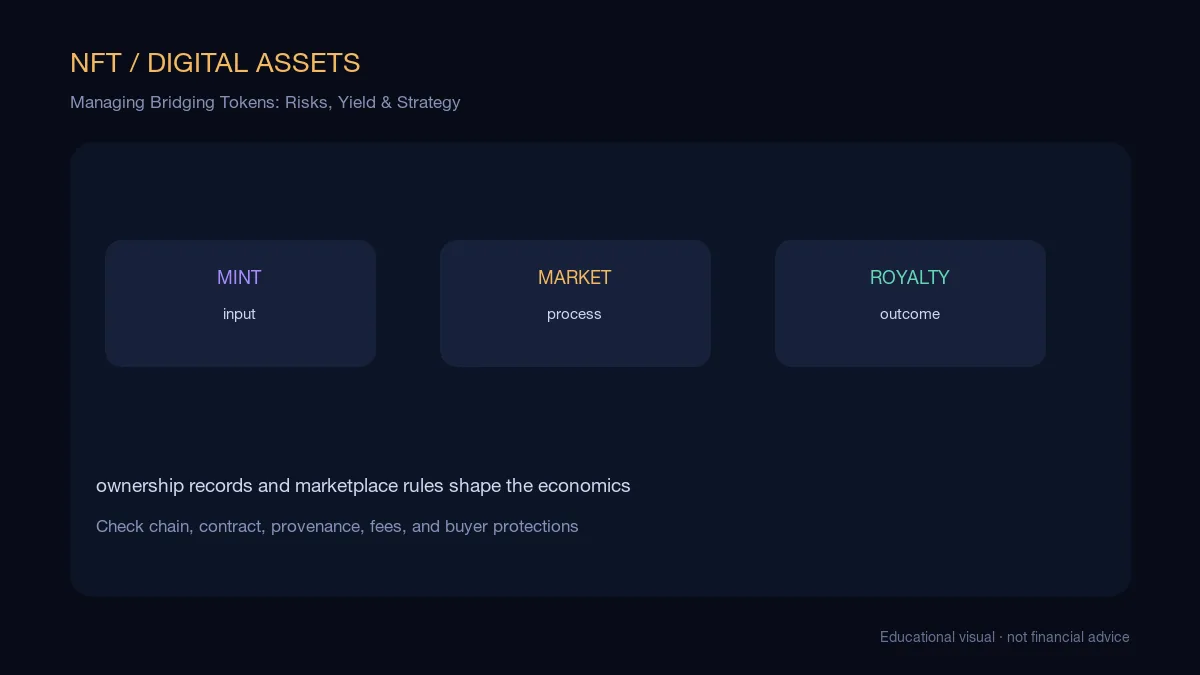 Bridging tokens moving between blockchains with yield and risk controls