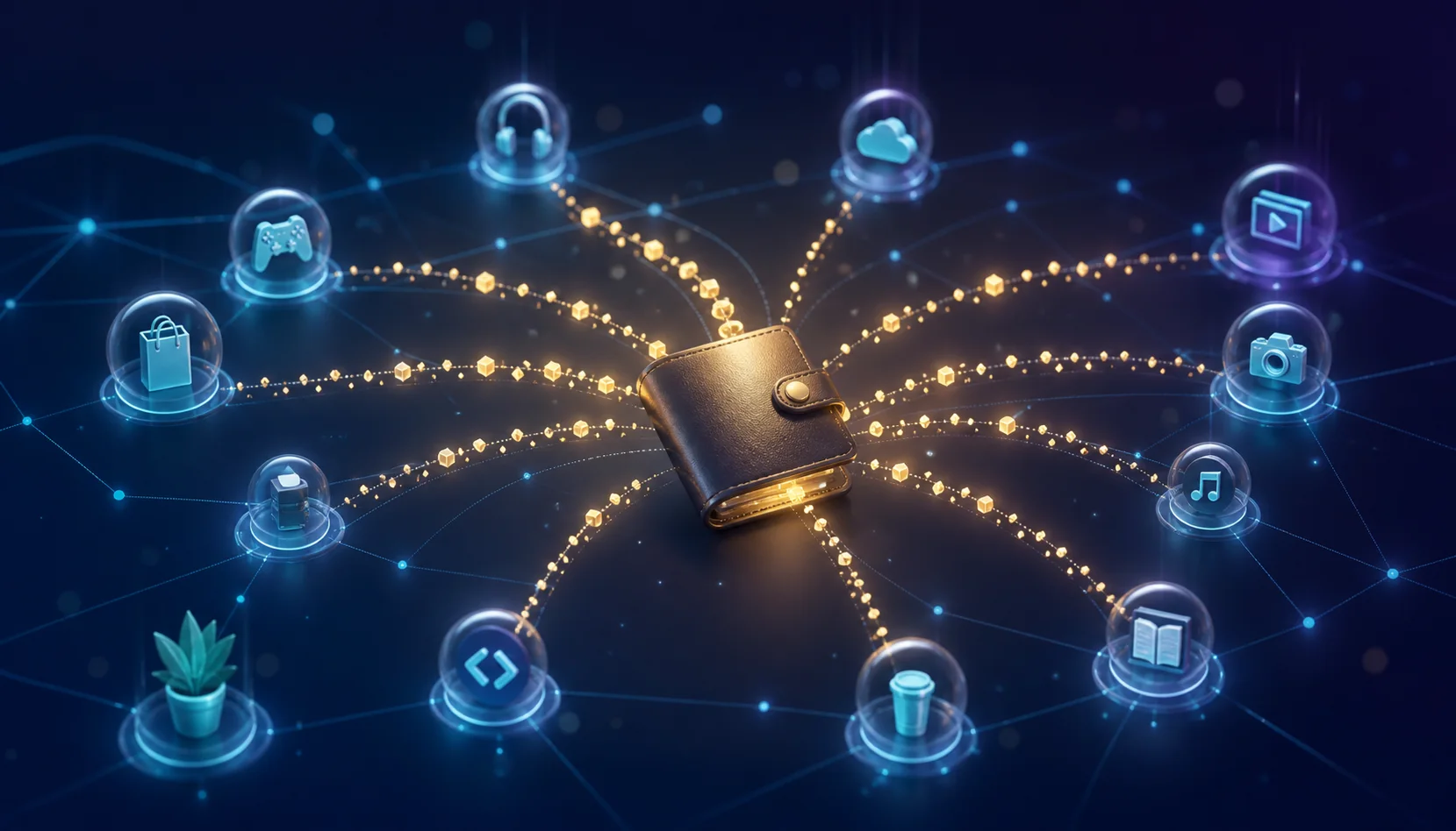 Tiny digital payment streams connecting online services to a crypto wallet