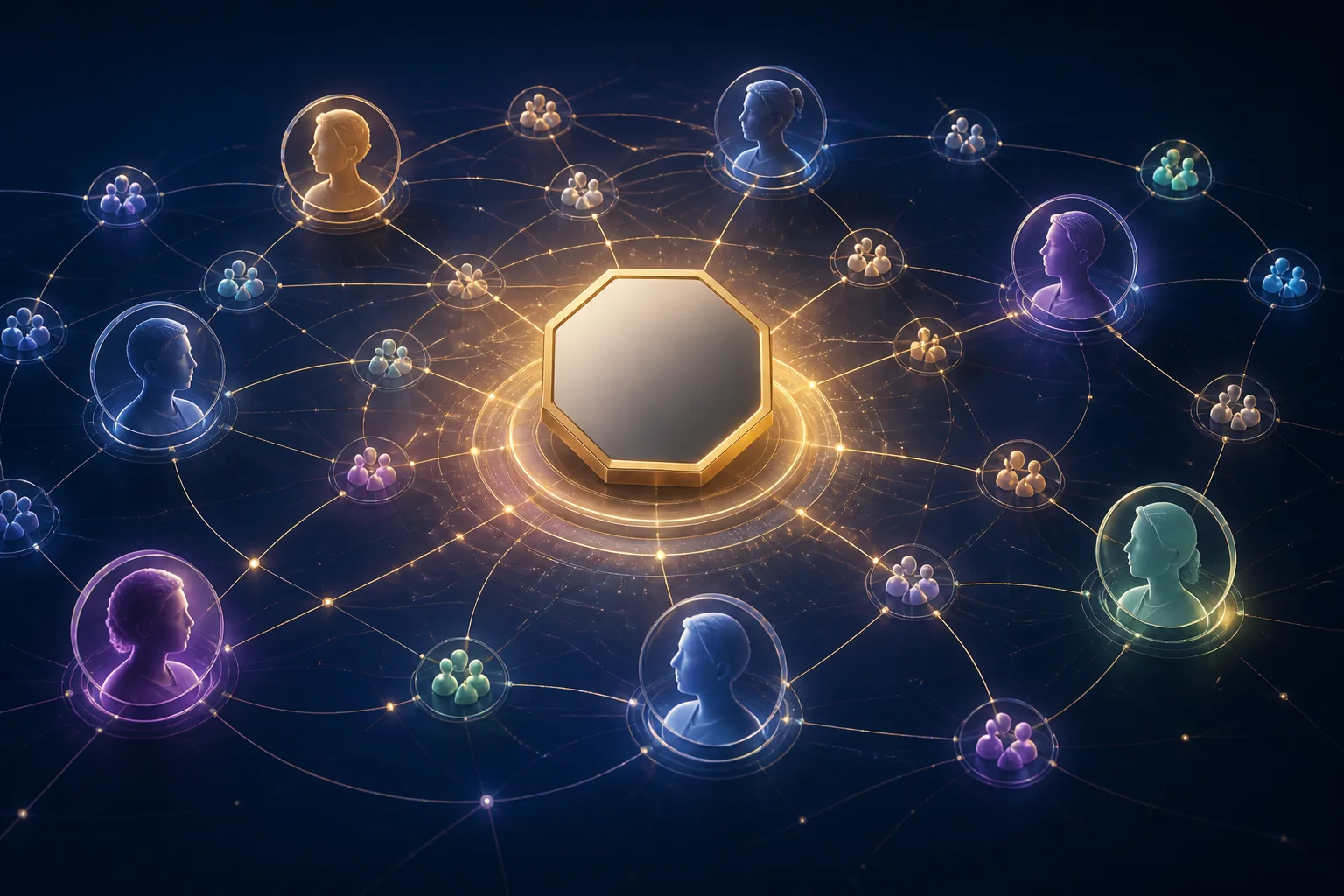 Abstract social token connecting community members in a web3 network