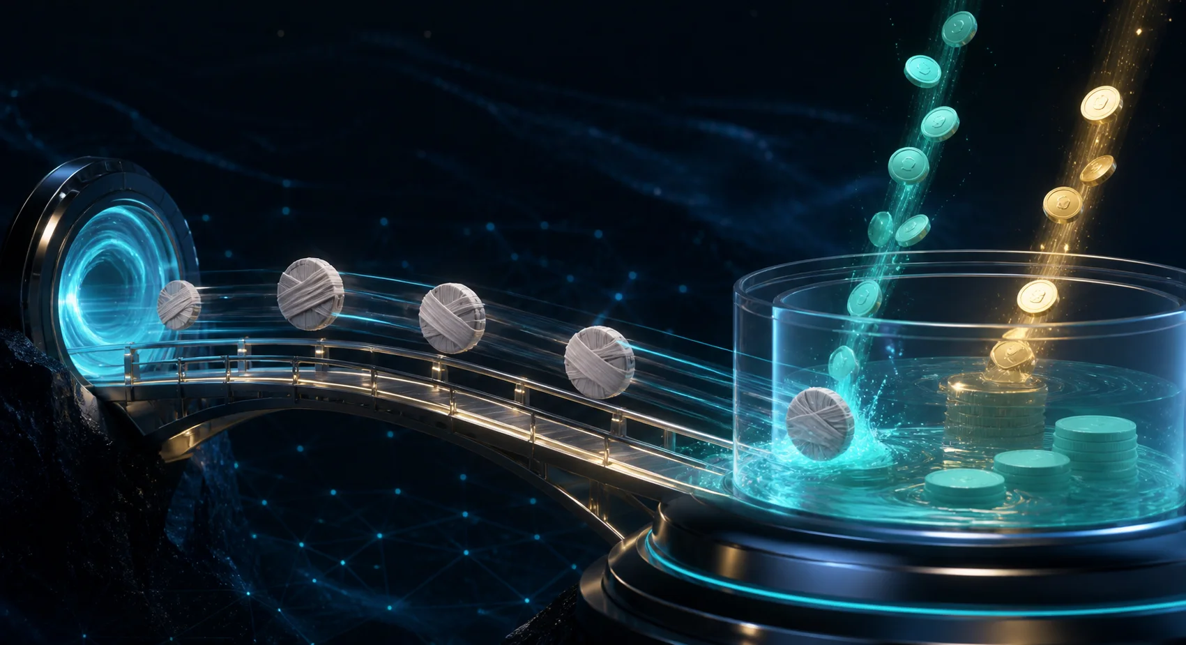 Wrapped tokens crossing a bridge into a cross-chain liquidity pool